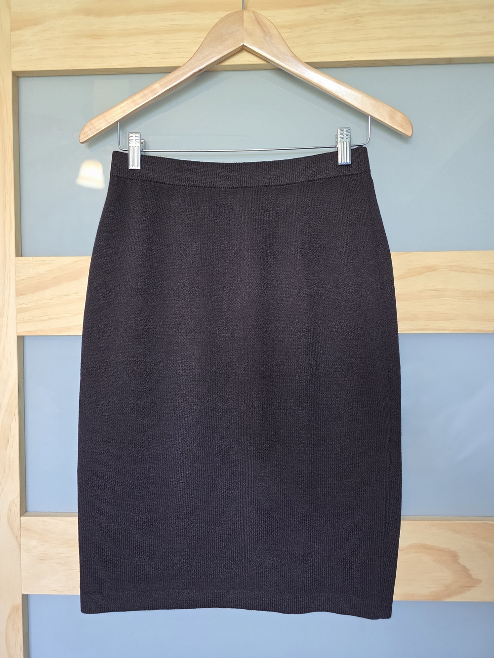 St. John Collection Chocolate Brown Santana Knit Pencil Skirt